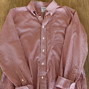 Brooks Brothers Garnet and White Shirt Size Large Non Iron Cotton